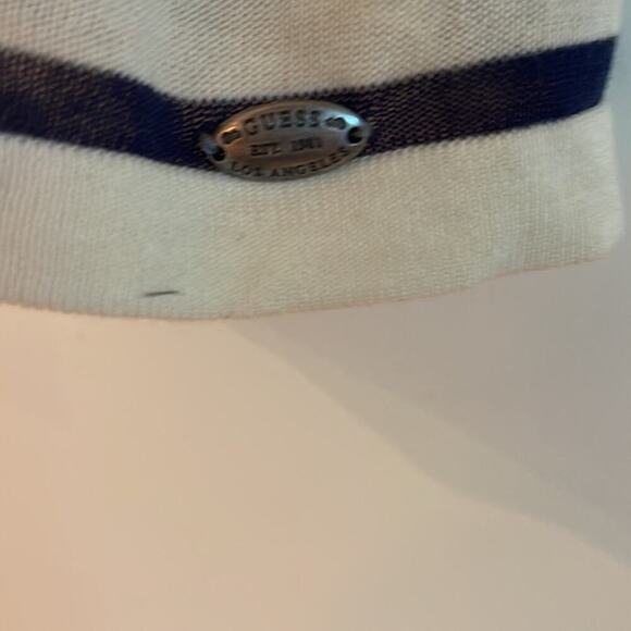 Guess top nautical stripe lace trim -v-neck front - Picture 3 of 4